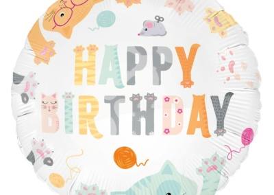 Balon Happy Birthday Kotki 19 zł z helem