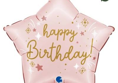 Balon Gwiazdka Różowa Happy Birthday 22 zł z helem