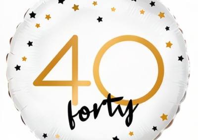 Balon 40 Urodziny 20 zł z helem