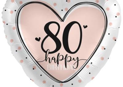 Balon 80 Urodziny 25 zł z helem