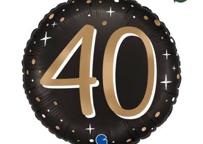 Balon 40 Urodziny 20 zł z helem