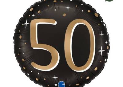 Balon 50 Urodziny 20 zł z helem